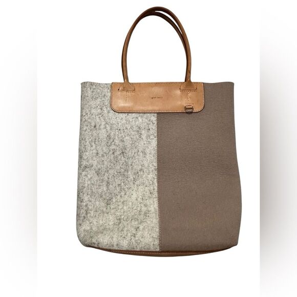 Graf Lantz two tones grey wool and leather Tote - Picture 1 of 6